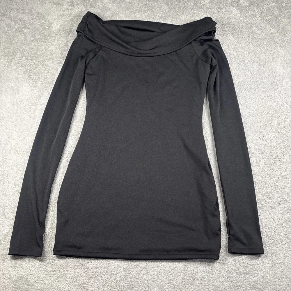 Lioness Black Ruched Bodycon Stretch‎ Long Sleeve Mini Dress Sz M NWT